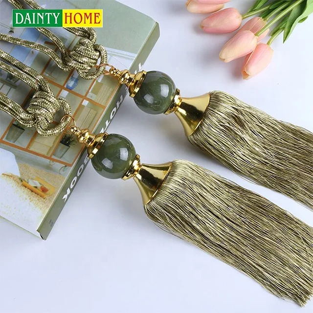

2021 European new design high quality single jade polyester curtain tassel