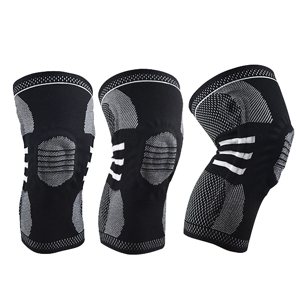 

Compression knee brace sports knee wrap with silicone pad and metal spring, Four colors for your choice