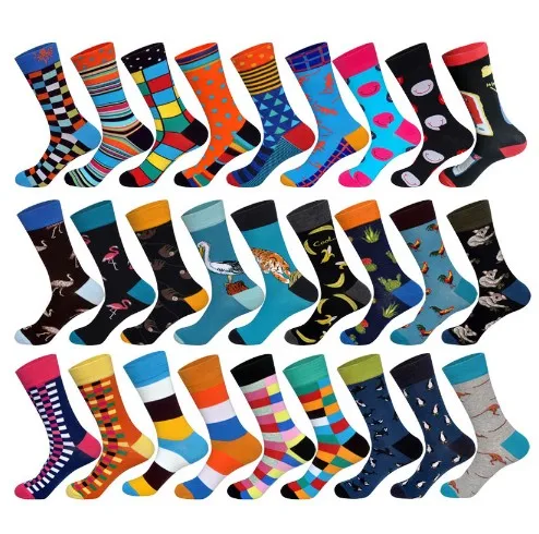 

New Arrived custom Men Socks Funny Cotton Casual Animals&Stripes socks, Pictures