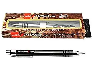 10 Cello POWER Fine Ball Point Pen Blue (pack of 10 Pens) Push Button Retractable