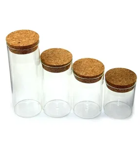 Kitchen Canister Set 100ml to 2000ml Available Glass Canister Storage Jar Container Tank with Food Grade Airtight Cork Lid