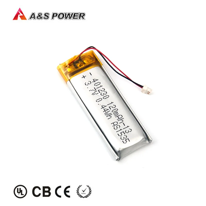 401230 3.7V 120mAh 1