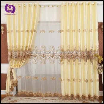 Popular Fancy Chemical Embroidery Emb Voile Curtain For Sale
