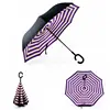 2019 Newest windproof double layers C shape handle reverse inverted umbrella