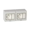 Hot Sale French Style Double Control IP55 Switch Socket with Waterproof Cover