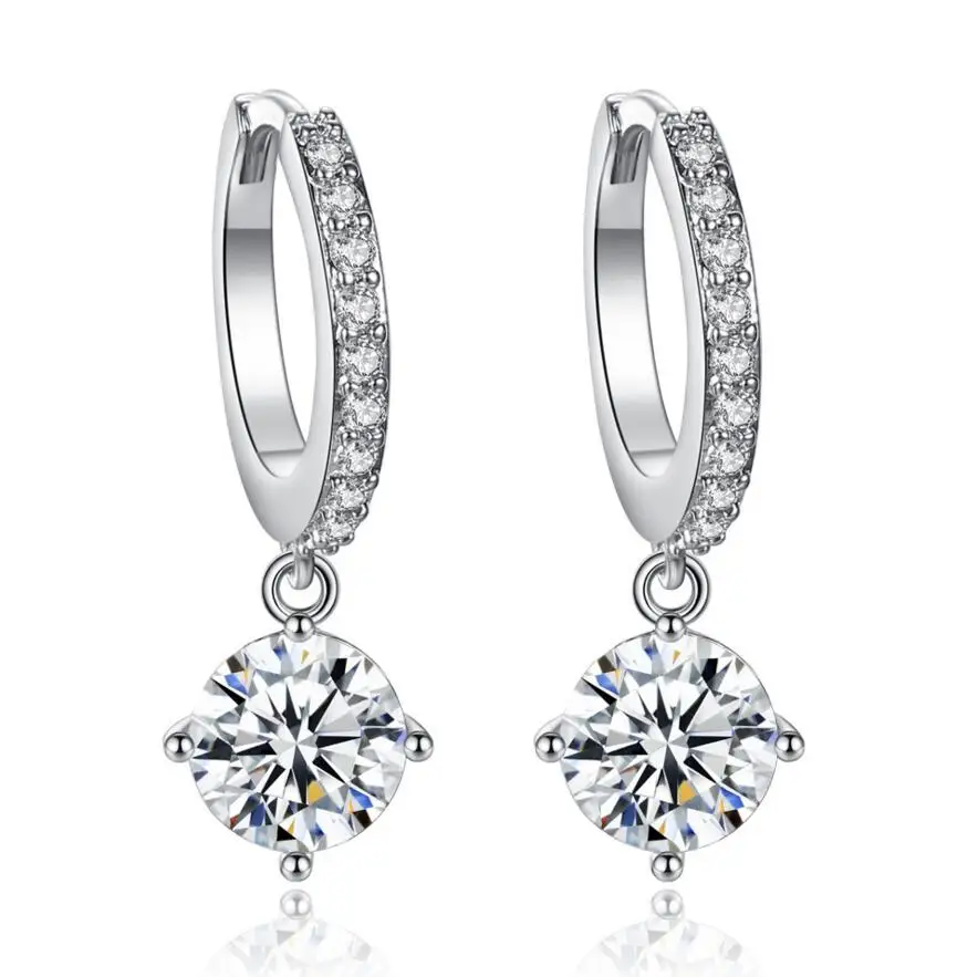 Circle CZ Earrings genuine zir