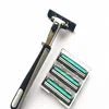 Stainless Steel Handle Double-Deck Mens Shaving Razor Blade