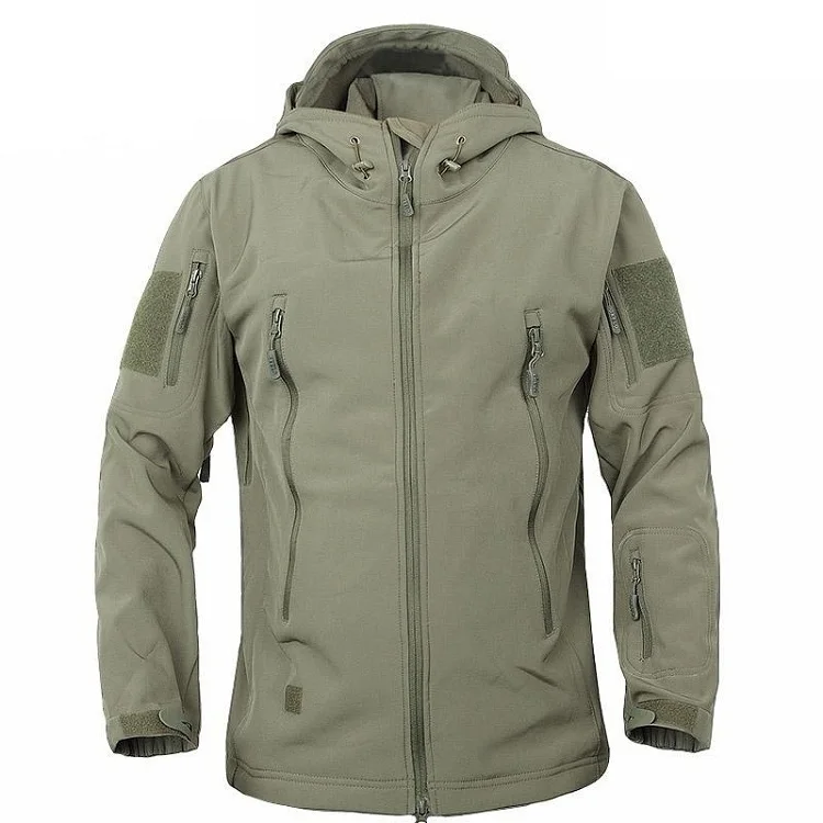 2018 Mens Fashion Waterproof Sport Coats Zipper Military Jacket Hooded Windbreaker polar fleece hunt jacket