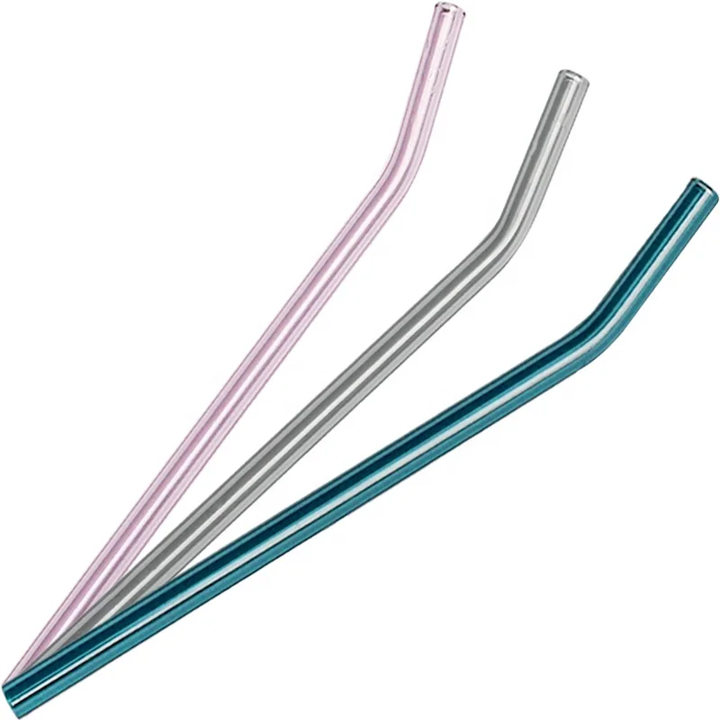 

Ecofriendly reusable high Borosilicate bent glass drinking straws