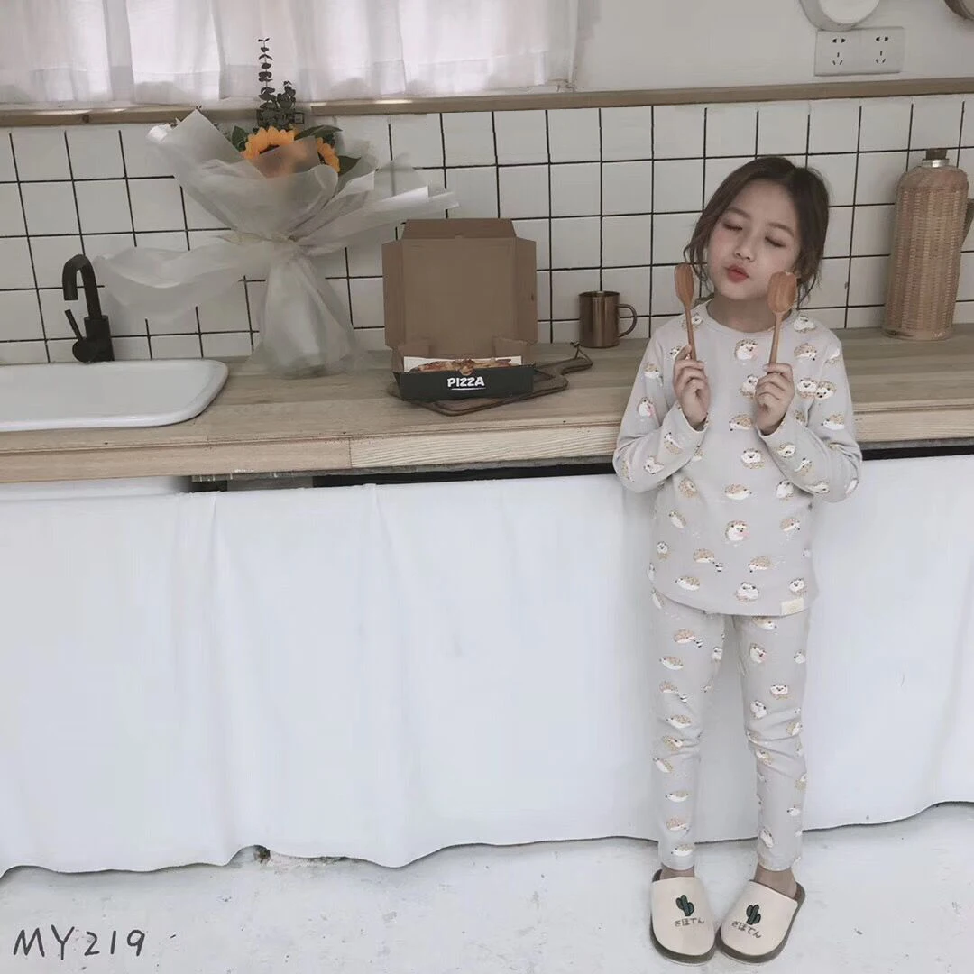 

2018 new design home clothes cotton girls sleeping pajamas, Colorful