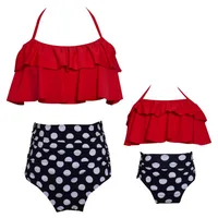 

New Fashion Women Bikini Bandage Family Swimwear Mother Child Swimsuit baby swimwear
