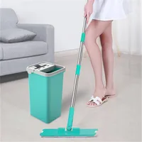 

Free-hand self wash and dry magic mop with water drainage flat mop with bucket