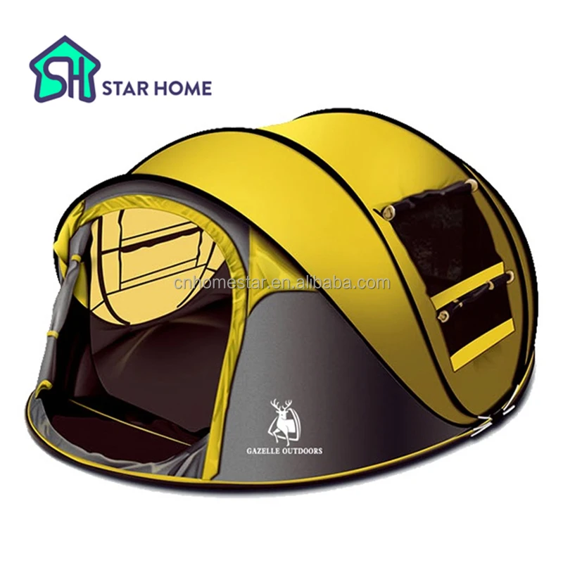 

Star home Large throw tent!outdoor 3-4persons automatic speed open throwing pop up waterproof beach camping tent 2 second open