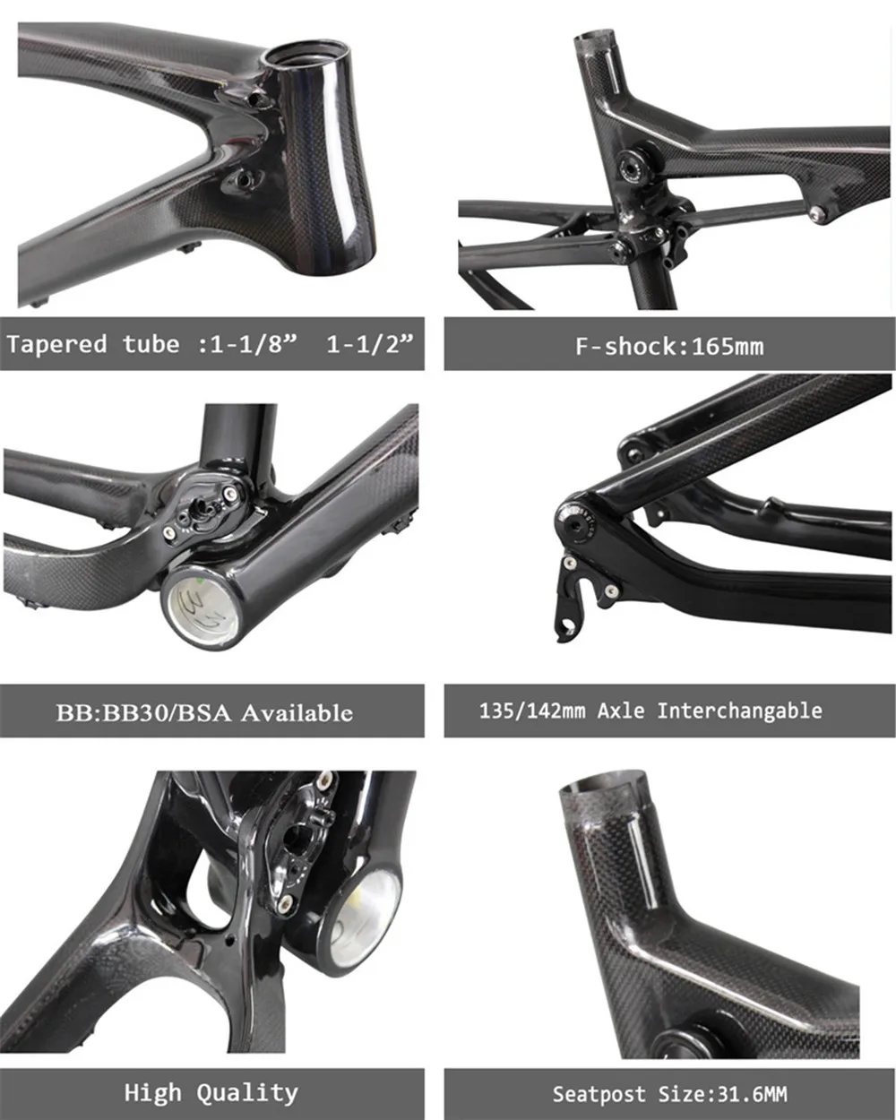 27.5 mountain bike frame full suspension