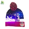 2019 LED Light-up Knitted Holiday Christmas Beanie Hat Winter Cap With Led Lights