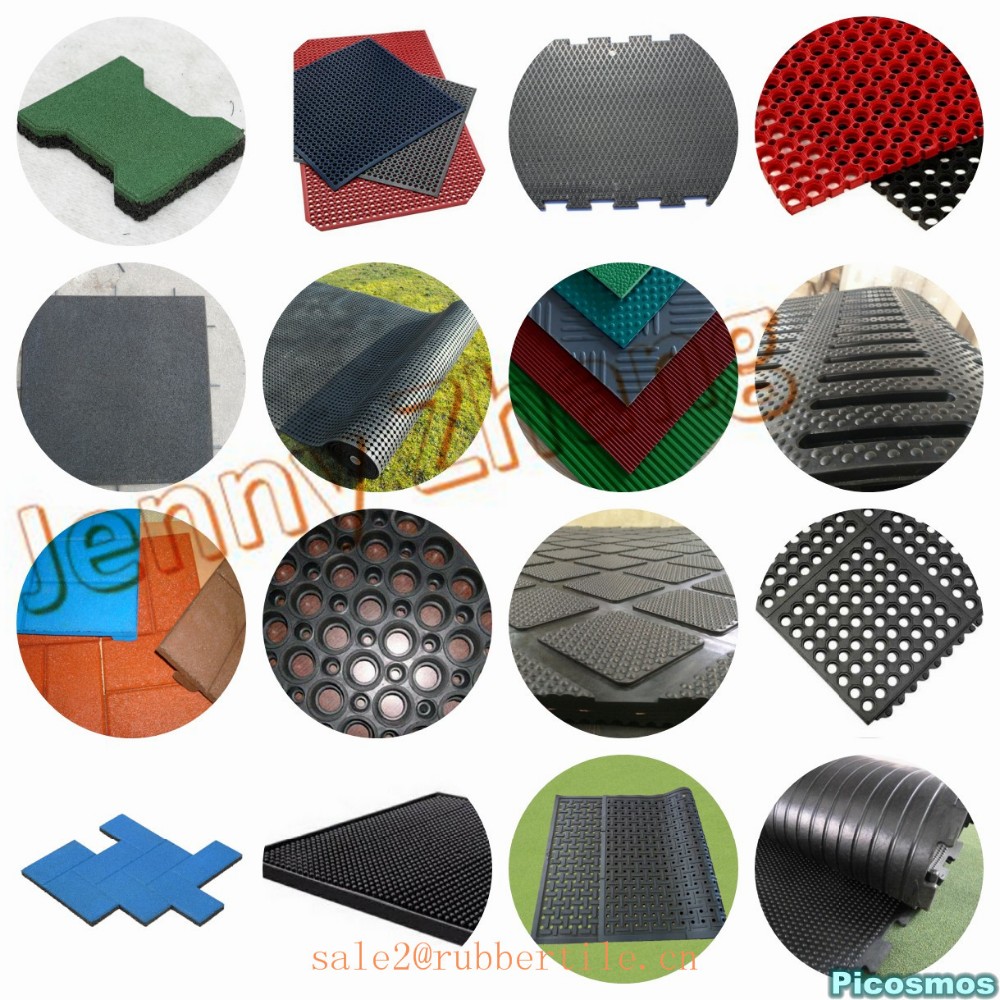 Antislip Outdoor Pathway Thick Interlocking Dog Bone Rubber Tile For