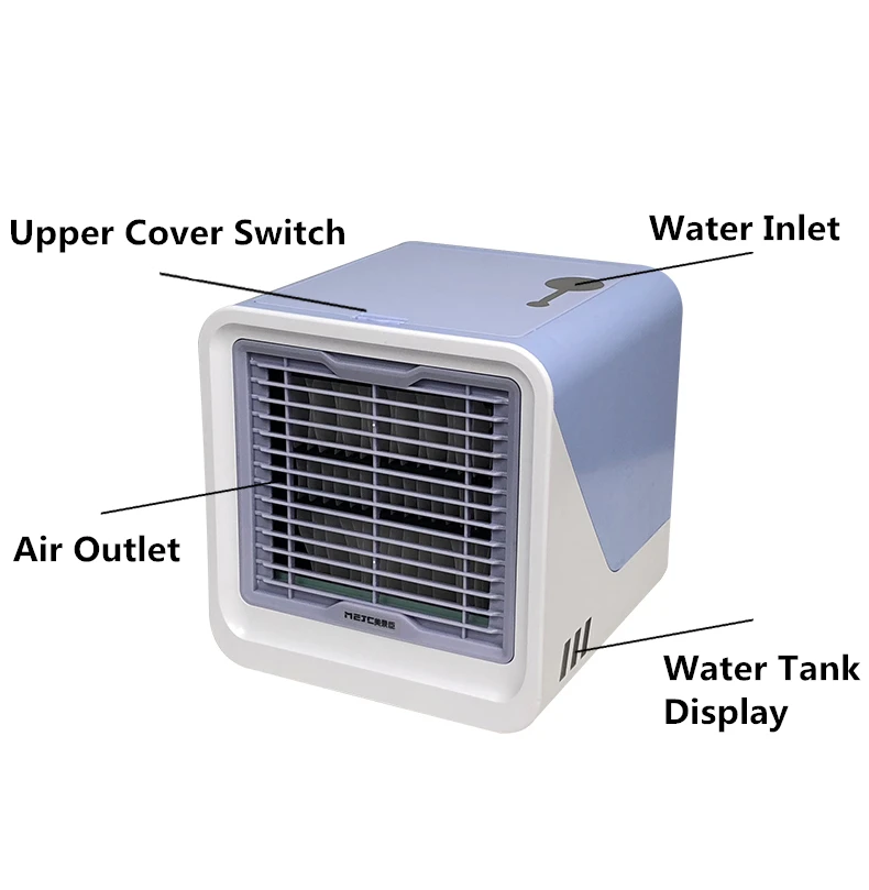 
2019 New Table Mini AC Portable Air Conditioner Cooler with USB Power for Personal Space LED Light Humidifier 