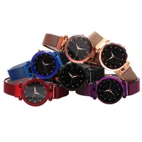 

Rose Gold Star Sky Diamond Dial Quartz Luxury Women Bracelet Wrist Watches GW166