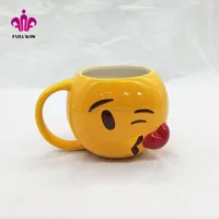 

Factory directly ceramic smile face mug yellow ceramic emoji cup with smile face
