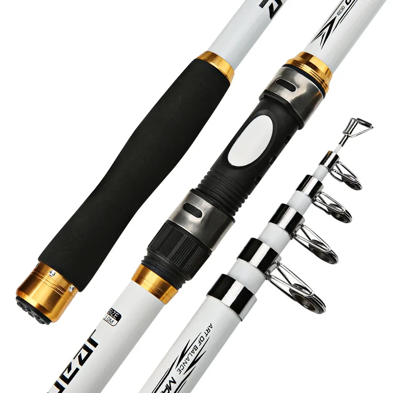 

YOUME 2.1M -3.6M Carp Fishing Rod feeder Hard FRP Carbon Fiber Telescopic Fishing Rods Fishing Poles, White