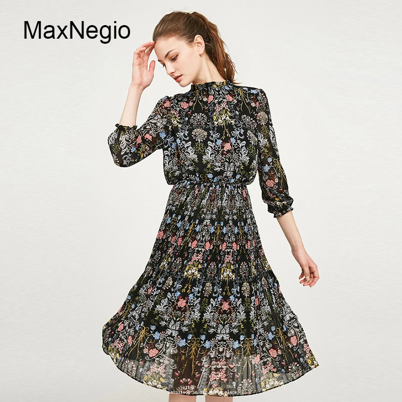 

Maxnegio 2018 New Fashion OEM Women Elegant Chiffon Lace Dress, Mix color