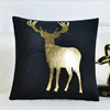 Elegant and fashion decorative 45x45cm black gold blocking square sofa portable seat cushions