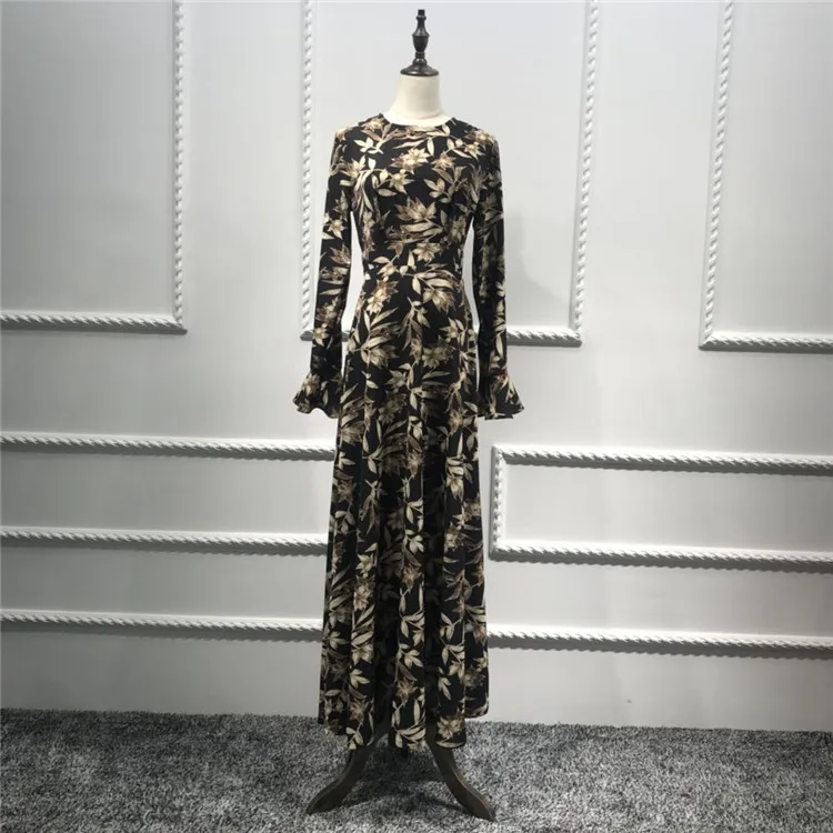 

2017 new model abaya in dubai printing abaya dress, Black