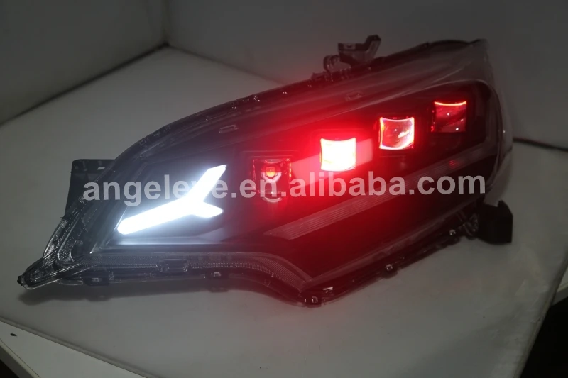 Full led headlight For HONDA for Fit Jazz 2014-2016 year Black Housing JC