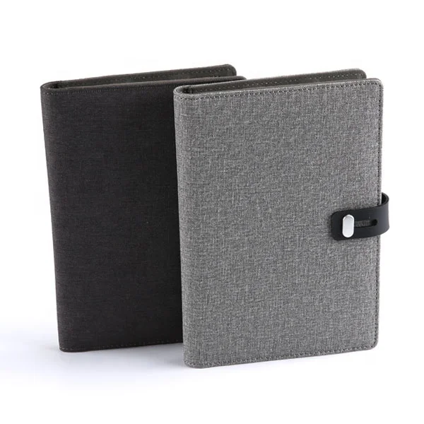 
b5 a5 smart phone holder faux leather organizer portfolio with power bank 