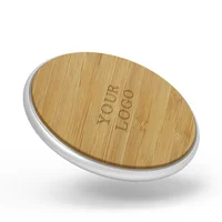 

Best Seller 10W Round Portable Qi Fast Charging Cell Phone Bamboo Wireless Charger Pad
