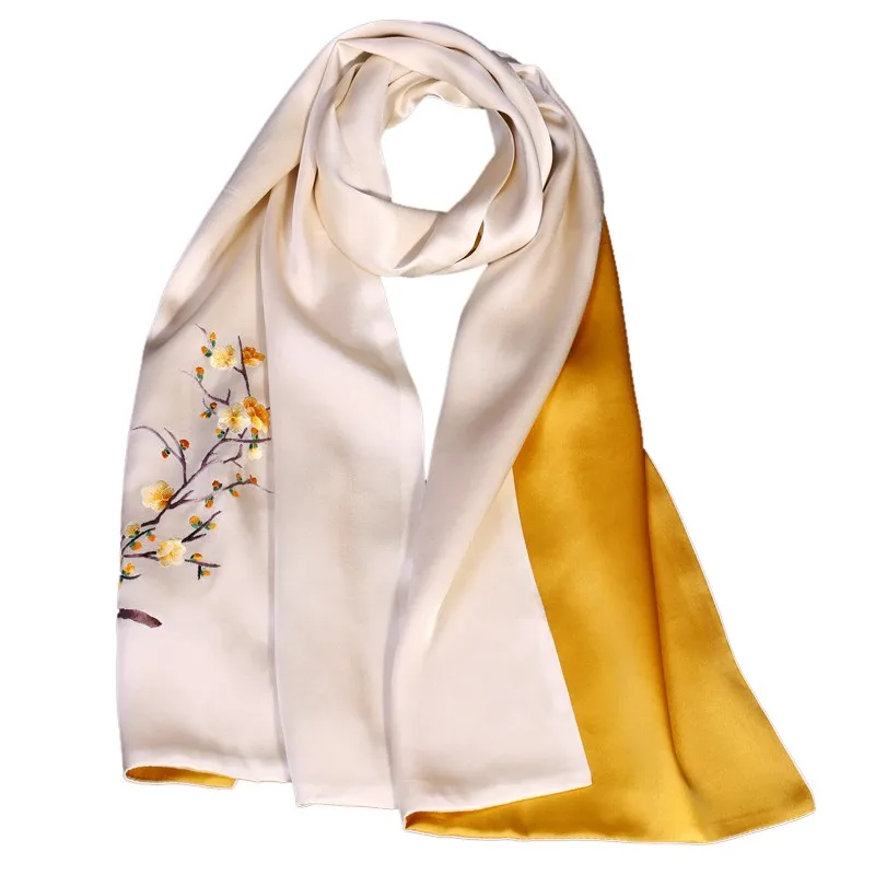 Double Layer Silk Satin Scarf 