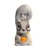 new design lovely animal shape waterproof spotlight squirrel solar light with pine nut in hands