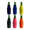 Solid color customized beer cooler sleeve with zipper neoprene wine bottle holder