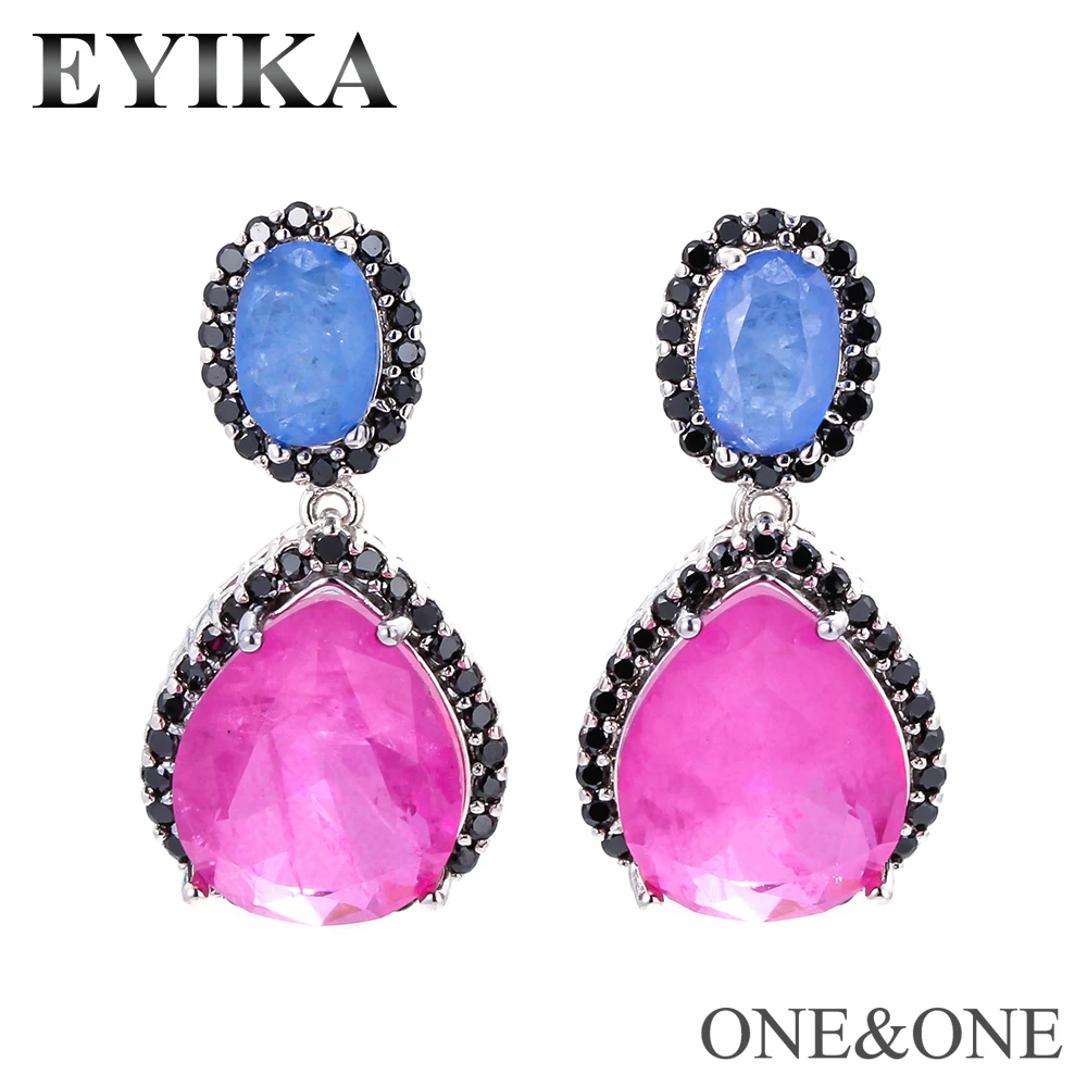 2020 Instagram popular jewelry mix color stone with fusion stud  earring Eyika