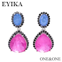 

2020 Instagram popular jewelry mix color stone with fusion stud earring Eyika