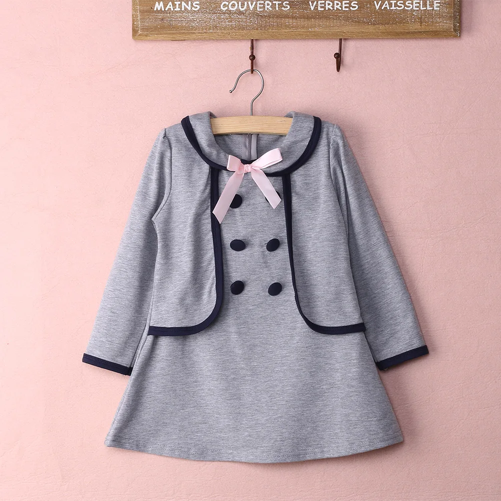 2016 European and American Preppy Style Girls font b Dress b font Summer Baby Kids Girls