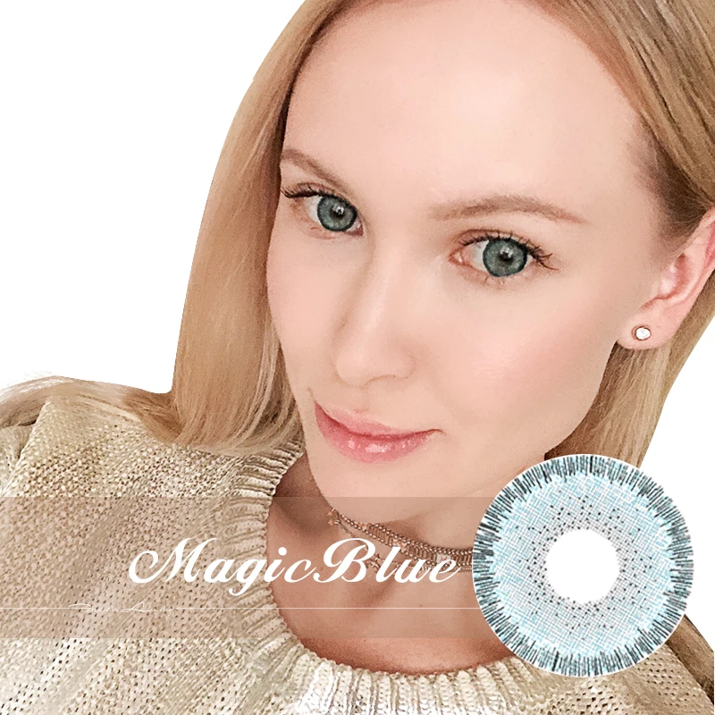 

Hot selling wholesale fresh lady hidrocores contact lenses super soft and natural contact lenses yearly, Blue