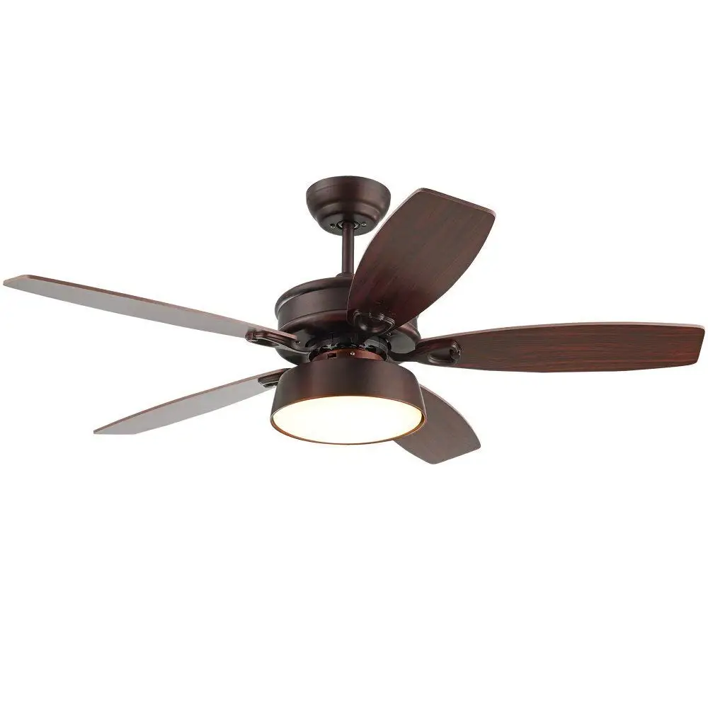 Buy Akronfire Modern Ceiling Fan Light With A Single Light Cover 5 Wood Reversible Blades For Decorate Living Room Dining Room Remote Control Silent Fans Chandelier 52 Inch Brown In Cheap Price On