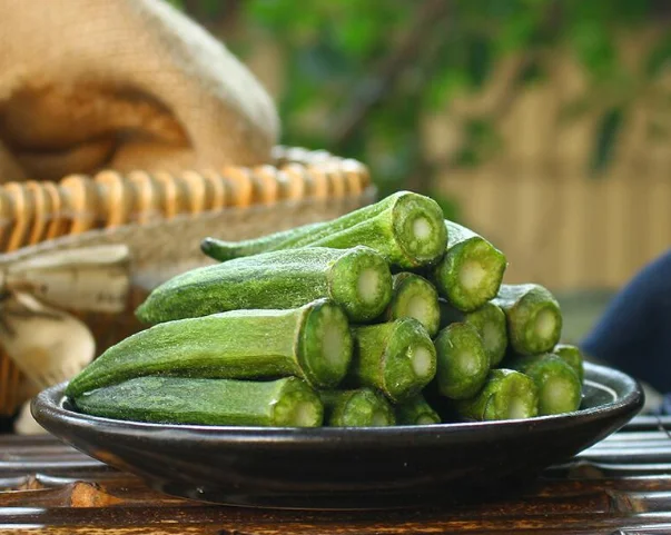 
China Factory sale 100% Natural Vegetables green dried okra 