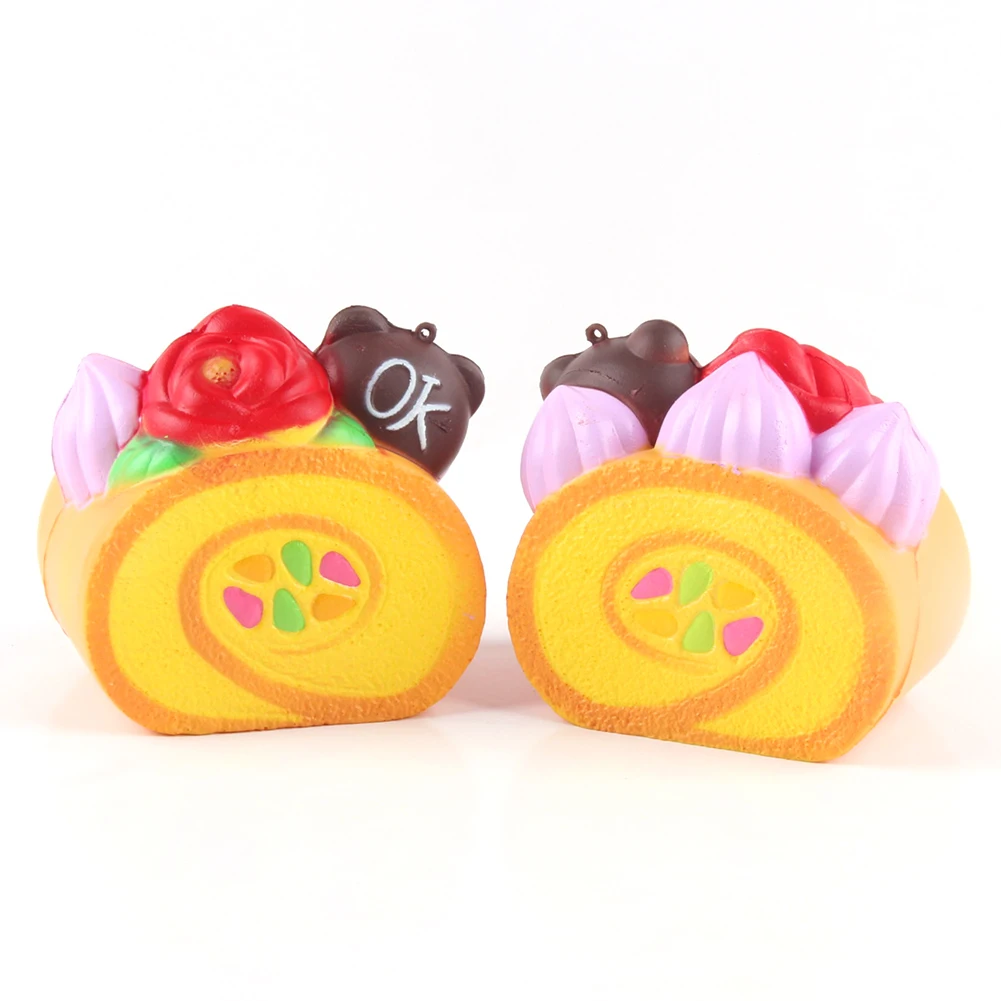 hot selling food toys Super Soft Customized Promotional PU Slow Rising Egg roll squishy toy