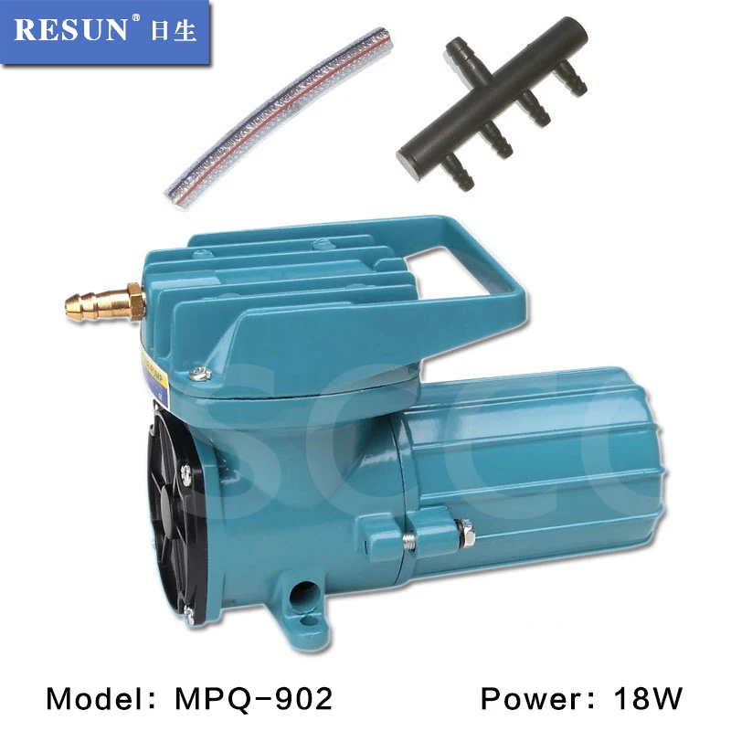 

Resun DC 12V air pump MPQ902 MPQ-902 powerful DC 12v air pump 18w 30L/min with 4 way out spliter for aquarium fish tank
