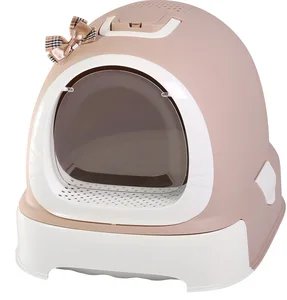 Pet Clean Up Products Plastic folding cat toilet enclosed cat litter box