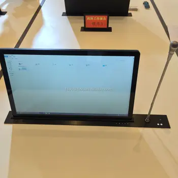Hidden Motorized Pop Up Desk Lcd Monitor Lift For Meeting Room