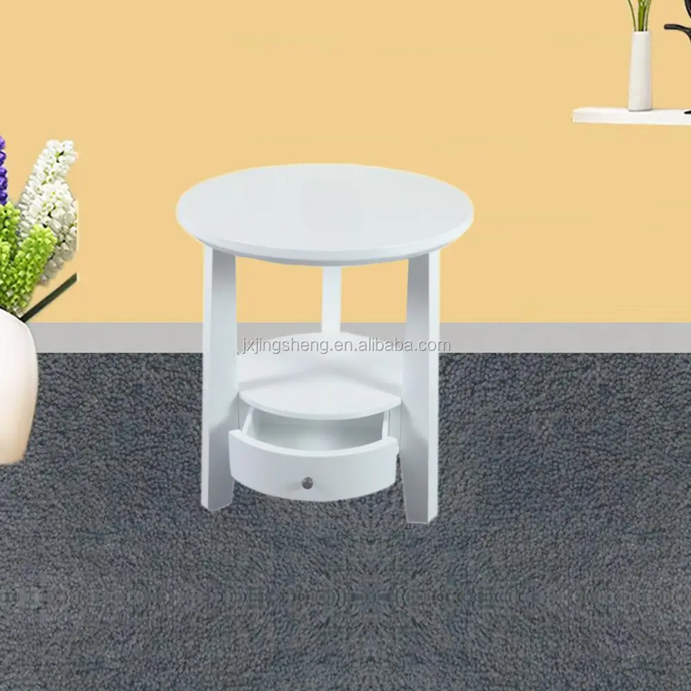 Simple White Round Side Table Bbq Side Table Sofa Side Table With Drawer And Shelf Buy Round Side Table Bbq Side Table Sofa Side Table Product On Alibaba Com