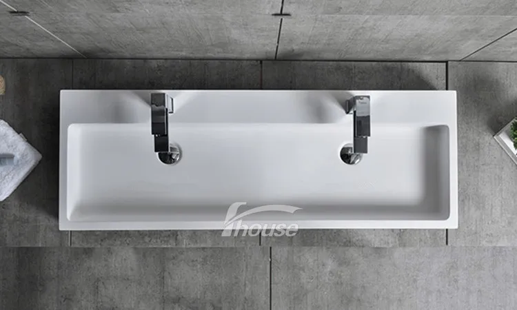 Customized Wall-hung Bathroom Washing Basin Solid Surface Sink