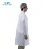 Nursing Uniforms Elastic Cuffs Front Snap Fasteners Pharmacist Medical Dental Disposable White Coat