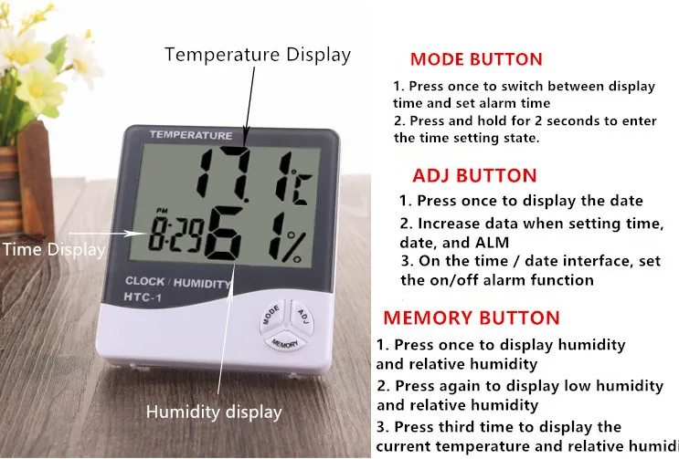 Clock humidity htc 1 инструкция