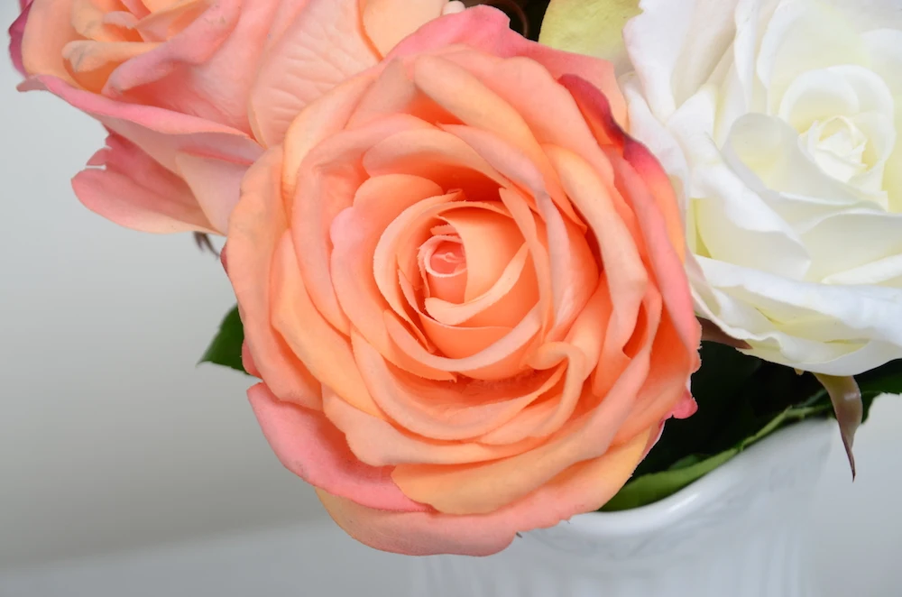 long stem silk rose artificial flowers heads for wall decoration