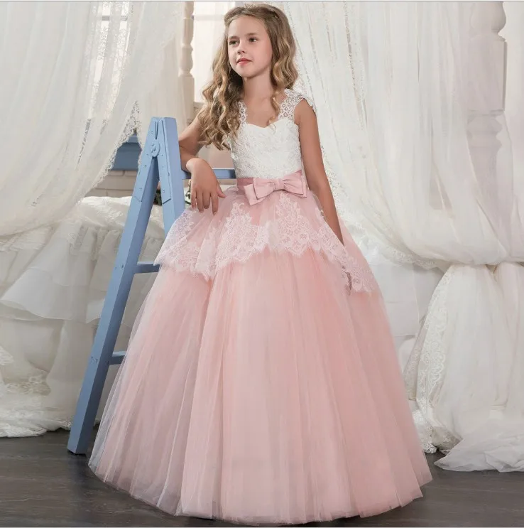 Lace Bridesmaid Dresses Kids White Dresses Ball Gown For Kids - Buy ...