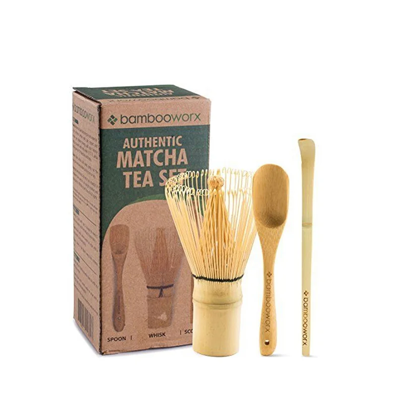 

Customized matcha whisk chasen with craft paper box, Natural or purple